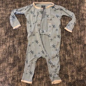 Kickee Pants Snowflake Coverall PJs 3-6month